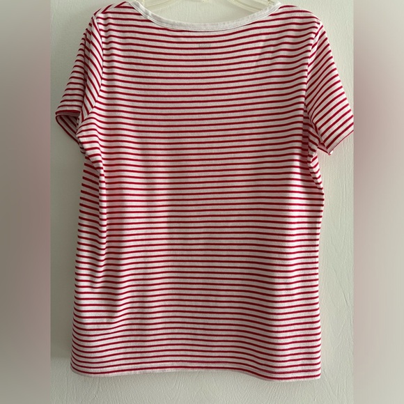 levi's t-shirt for women white with red  strips short sleeves Small - Picture 3 of 4